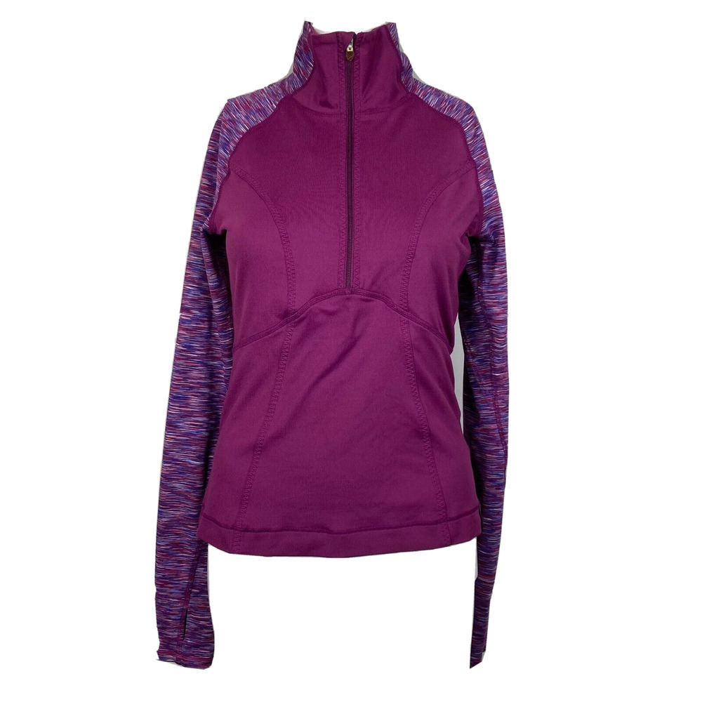 Moving Comfort Sweatshirt Womens Sz XS Purple Half Zip Running Top Long Sleeve‎